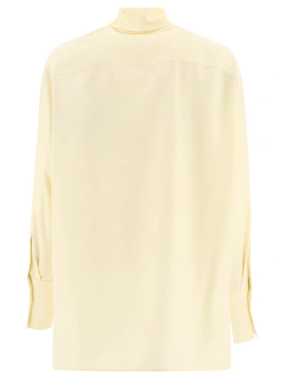 Shop Givenchy Blouse In Silk With Long Lavalliere In Beige