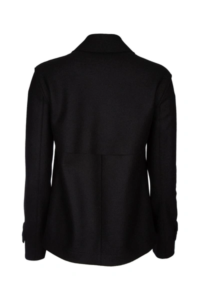 Shop Harris Wharf London Jackets And Vests In Black
