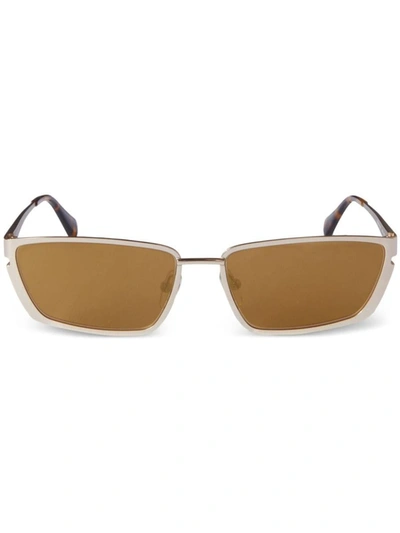 Shop Off-white Richfield Square-frame Sunglasses In Gold Gold Mirror