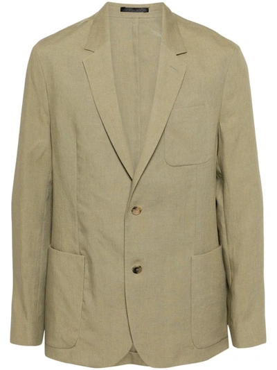 Shop Paul Smith Single-breasted Linen Blazer In Brown