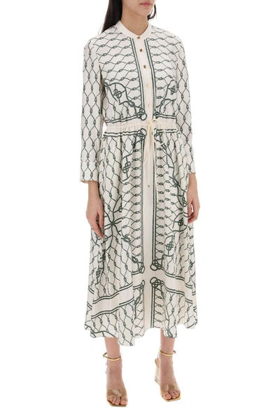 Shop Tory Burch Printed Silk Twill Chemisier In White