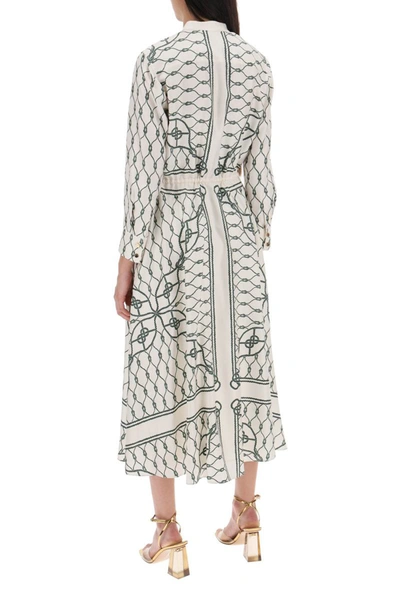 Shop Tory Burch Printed Silk Twill Chemisier In White