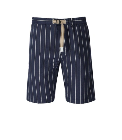 Shop White Sand Kevin Blue Striped Bermuda Shorts