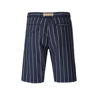 Shop White Sand Kevin Blue Striped Bermuda Shorts