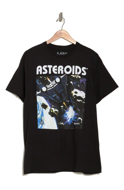 Shop Philcos Asteroids Vintage Game Cotton Graphic T-shirt In Black