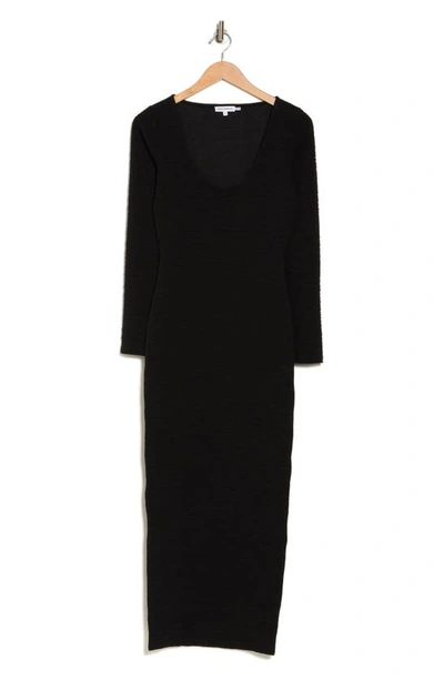 Shop Good American Wide Scrunchie Long Sleeve Maxi Dress In Black001