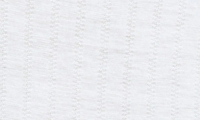 Shop Three Dots Textured Stripe Short Sleeve Henley T-shirt In White