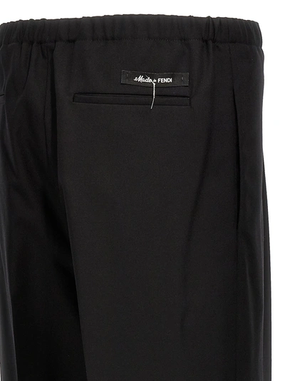 Shop Fendi Cool Wool Pants Black