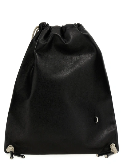 Shop Rick Owens Leather Backpack Backpacks Black