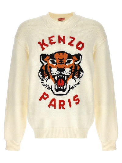 Shop Kenzo Lucky Tiger Sweater, Cardigans White