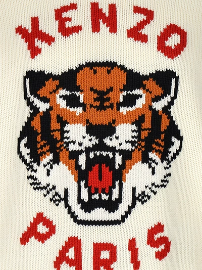 Shop Kenzo Lucky Tiger Sweater, Cardigans White