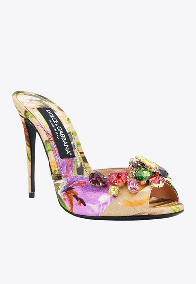 Shop Dolce & Gabbana 105 Floral Print Sandals In Multicolor
