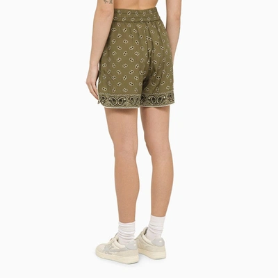 Shop Palm Angels Boxer Shorts With Military Green Print Women