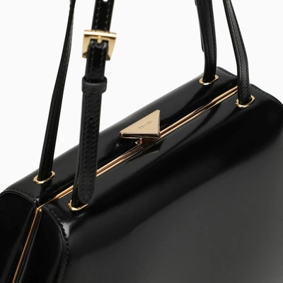 Shop Prada Black Bag In Brushed Leather Women