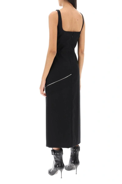 Shop Alexander Mcqueen Midi Sheath Dress With Convertible Panel In Black