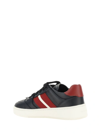 Shop Bally Sneakers In Black/ Red