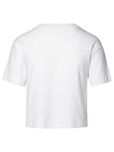 Shop Blumarine White Cotton Crop T-shirt