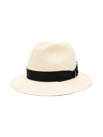 Shop Borsalino Federico Straw Panama Hat In Blue