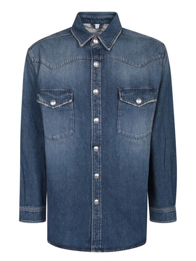 Shop Burberry Shirts In Blue