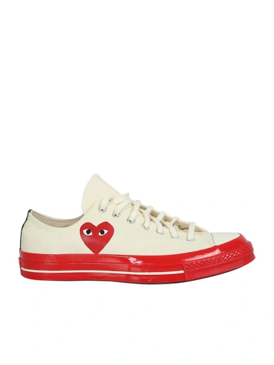 Shop Comme Des Garçons Play Sneakers In Beige