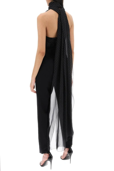 Shop Dolce & Gabbana Chiffon Top With Scarf Accessory In Black