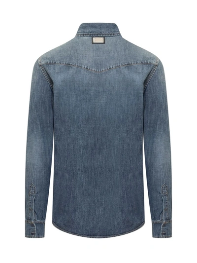 Shop Dolce & Gabbana Denim Shirt In Blue