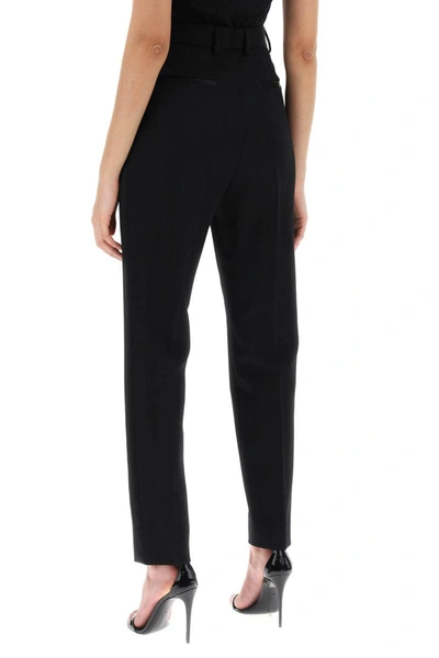 Shop Dolce & Gabbana Wool Gabardine Cigarette Pants. In Black