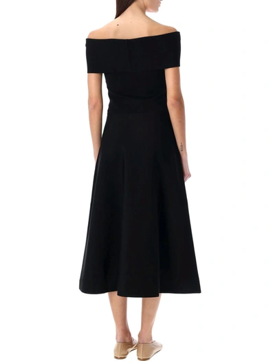 Shop Fabiana Filippi Off-shoulder Midi Dress In Black