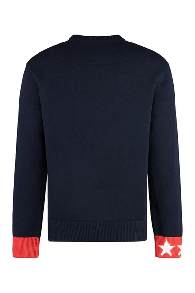 Shop Givenchy Crew-neck Wool Sweater In Blue