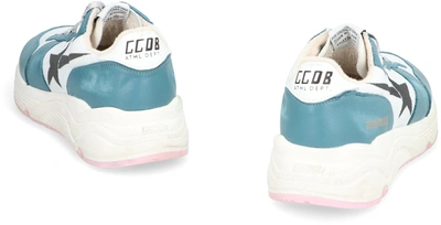 Shop Golden Goose Running Soleeather And Fabric Low-top Sneakers In Turquoise