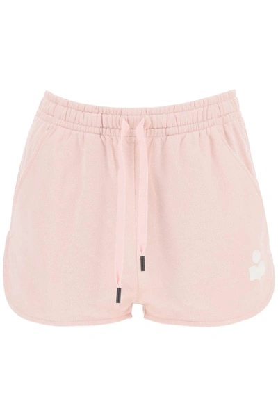 Shop Isabel Marant Étoile Isabel Marant Etoile Mifa Sports Shorts With Flocked Logo In Pink