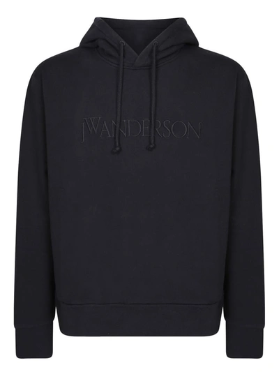 Jw Anderson J. W. Anderson Classic Black Hoodie With Front Kangaroo Pocket In Black