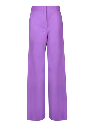 Shop Msgm Trousers In Purple