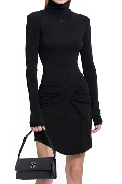 Shop Off-white Off White Dress In Black