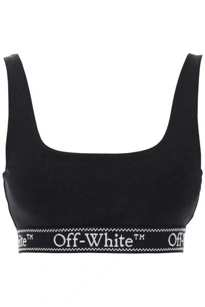 Shop Off-white "sport Bra With Branded Band" In Black