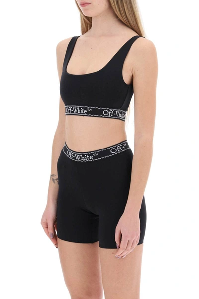 Shop Off-white "sport Bra With Branded Band" In Black