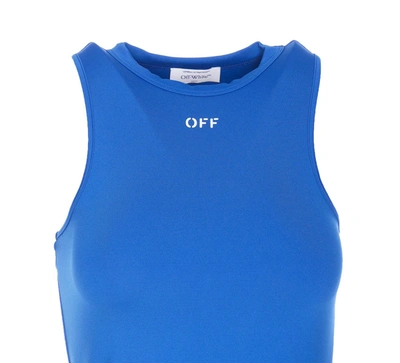 Shop Off-white Off White Dresses In Blue