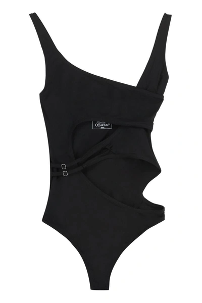 Shop Off-white One-piece Swimsuit In Black