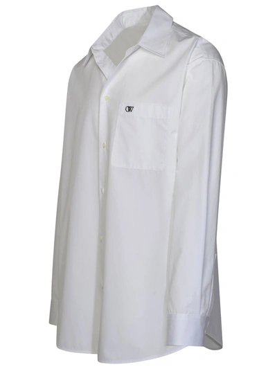Shop Off-white 'ow' White Cotton Shirt