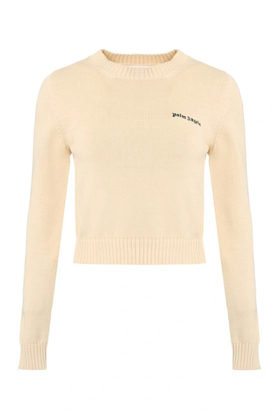 Shop Palm Angels Cotton Sweater In Ivory