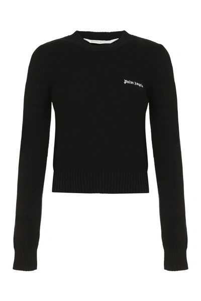 Shop Palm Angels Cotton Sweater In Black