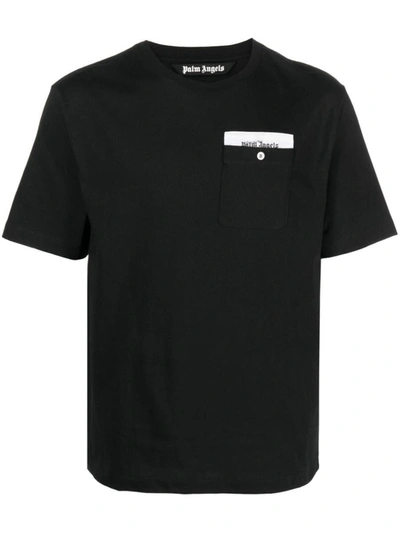 Shop Palm Angels Logo-tape T-shirt In Black