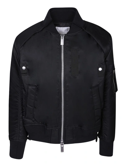 Sacai Black Regular Fit Bomber Jacket In Black