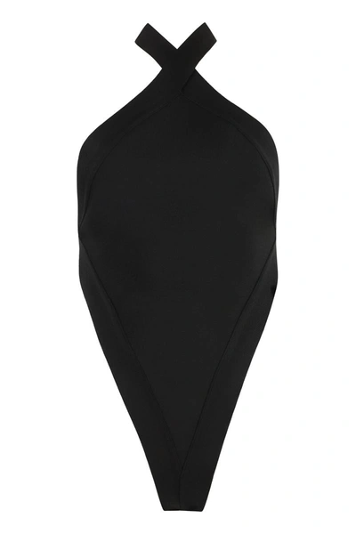 Shop Saint Laurent Knit Bodysuit In Black