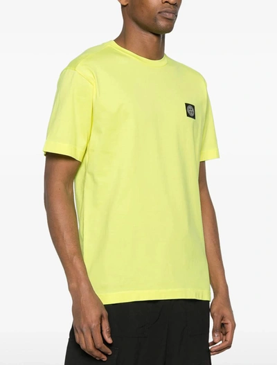 Shop Stone Island T-shirts And Polos Yellow