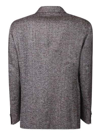 Tagliatore Herringbone Pattern Jacket In Beige