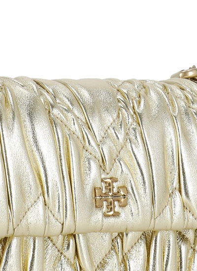 Shop Tory Burch Kira Leather Mini Crossbody Bag In Gold