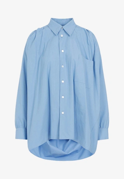 Shop Bottega Veneta Cotton Shirt -  Admiral - 4255 Admiral In Blue