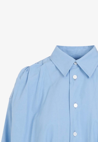 Shop Bottega Veneta Cotton Shirt -  Admiral - 4255 Admiral In Blue