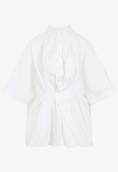 Shop Maison Margiela Button-down Short-sleeved Shirt In White